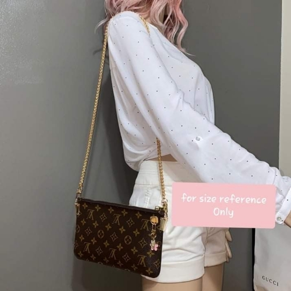 💕 LOUIS VUITTON Neverfull Monogram "PEONY" Mm/Gm Clutch/ Wristlet/Crossbody - Picture 3 of 15